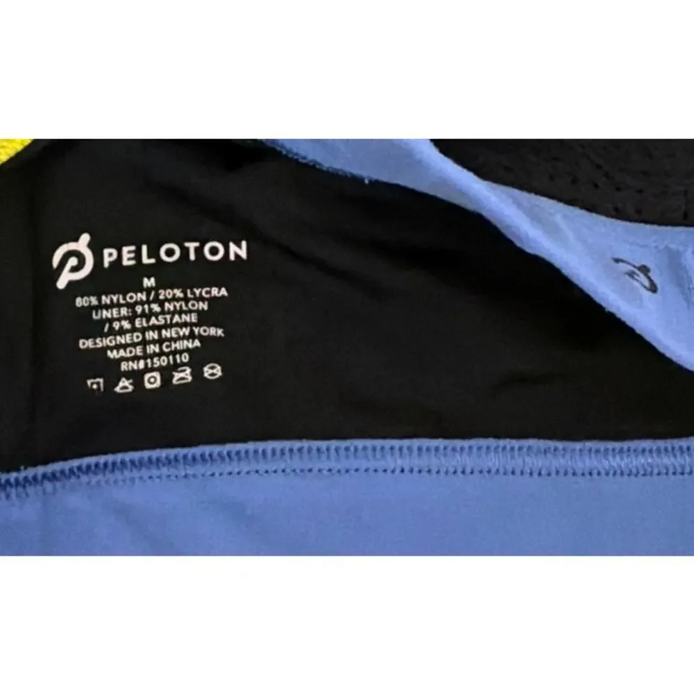 Peloton Black Colorblock Racerback Athletic Medium Impact Sports Bra Medium